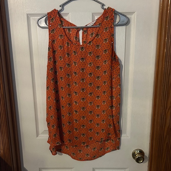 Blu Pepper Tops - Blu Pepper Orange Tank Top with Black Design